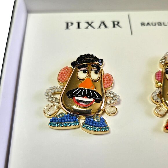 Disney Pixar Baublebar Toy Story Mr. & Mrs. Potato Head Earrings Gold Tone Studs - Picture 4 of 10